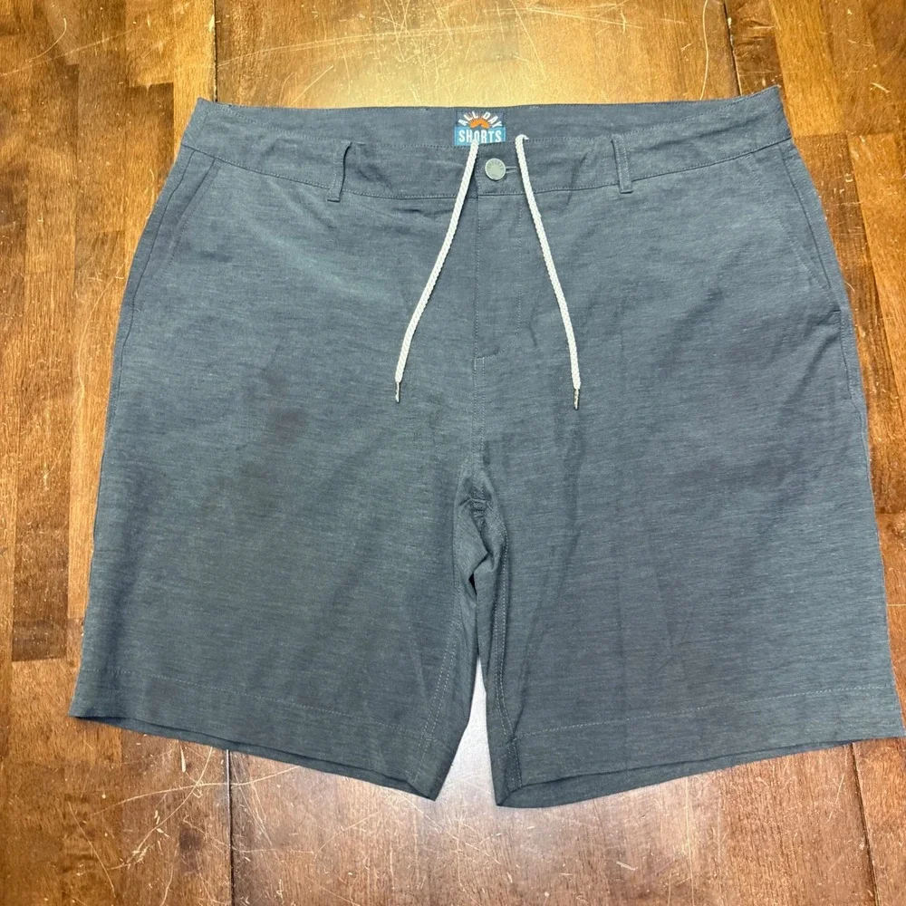Faherty All Day Shorts Mens 38 Charcoal Grey Hybrid Stretch MSC0012 XL Beach